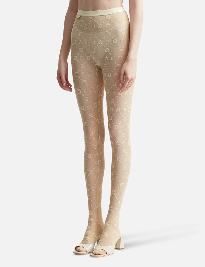 MOONOGRAM FLOCKED MESH TIGHTS