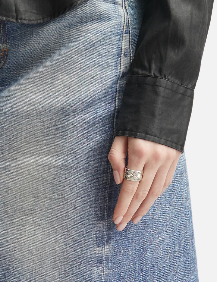 Long Diamond Star Ring