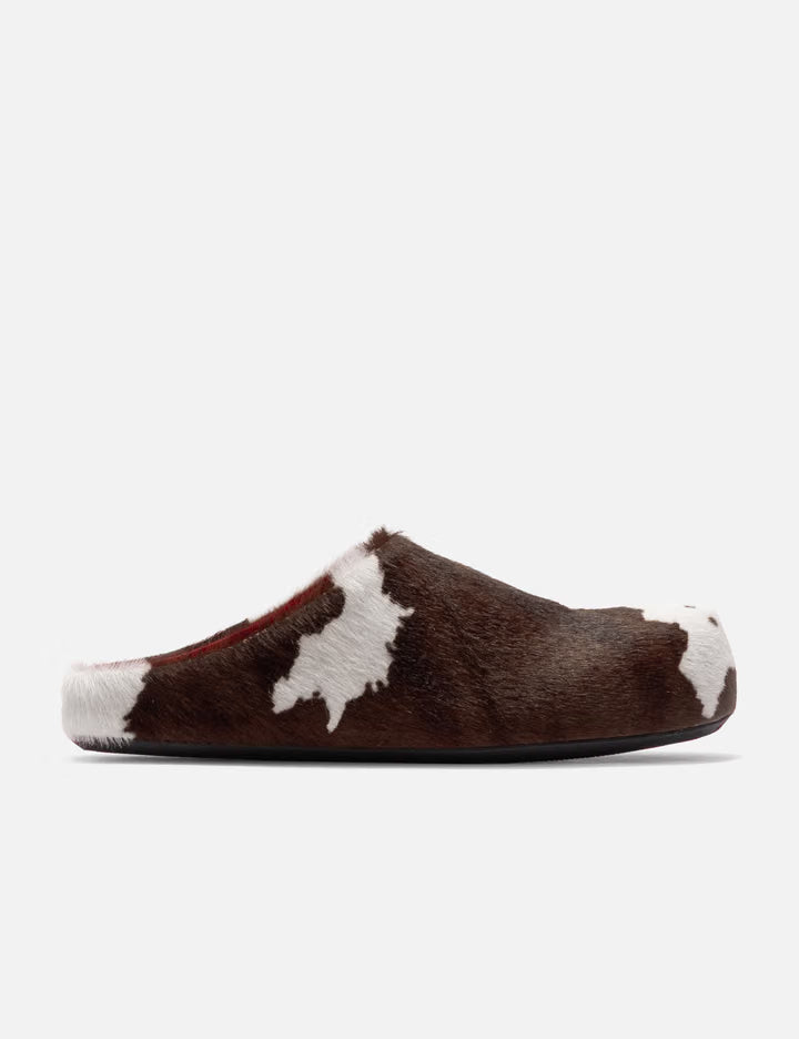 Long Hair Calfskin Fussbett Sabot