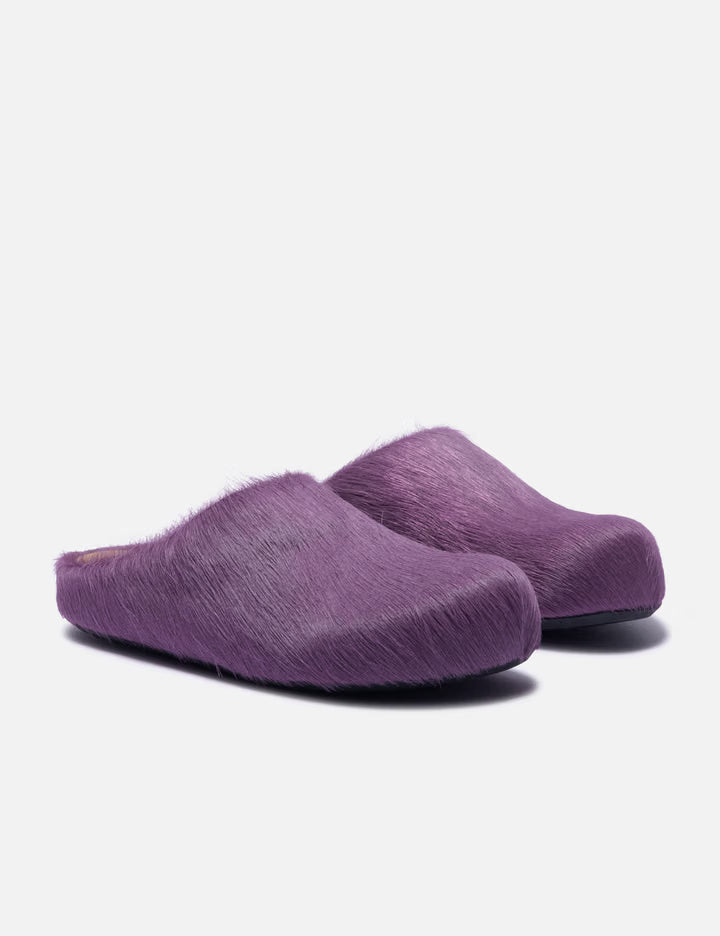 Long Hair Calfskin Fussbett Sabot