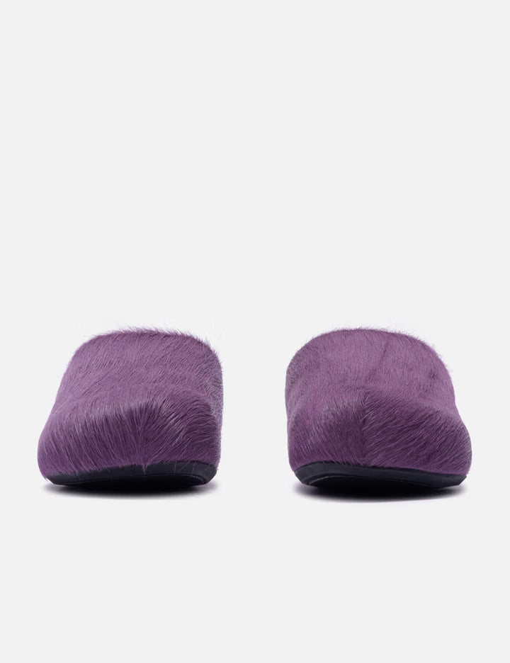 Long Hair Calfskin Fussbett Sabot