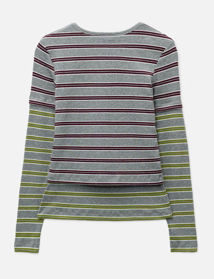 Long-Sleeve Top In Double Stripe