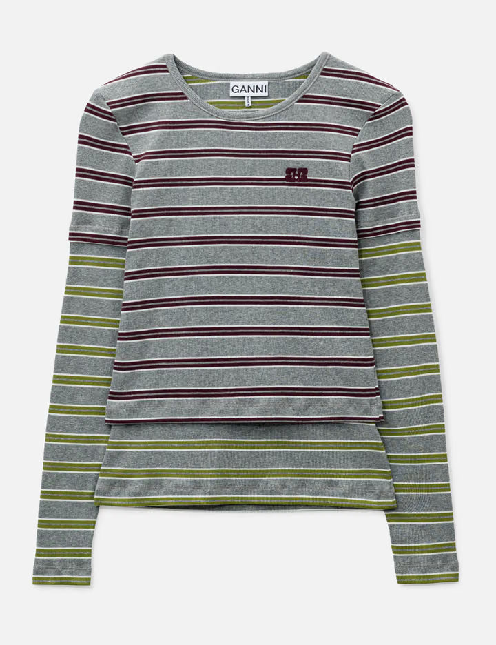 Long-Sleeve Top In Double Stripe