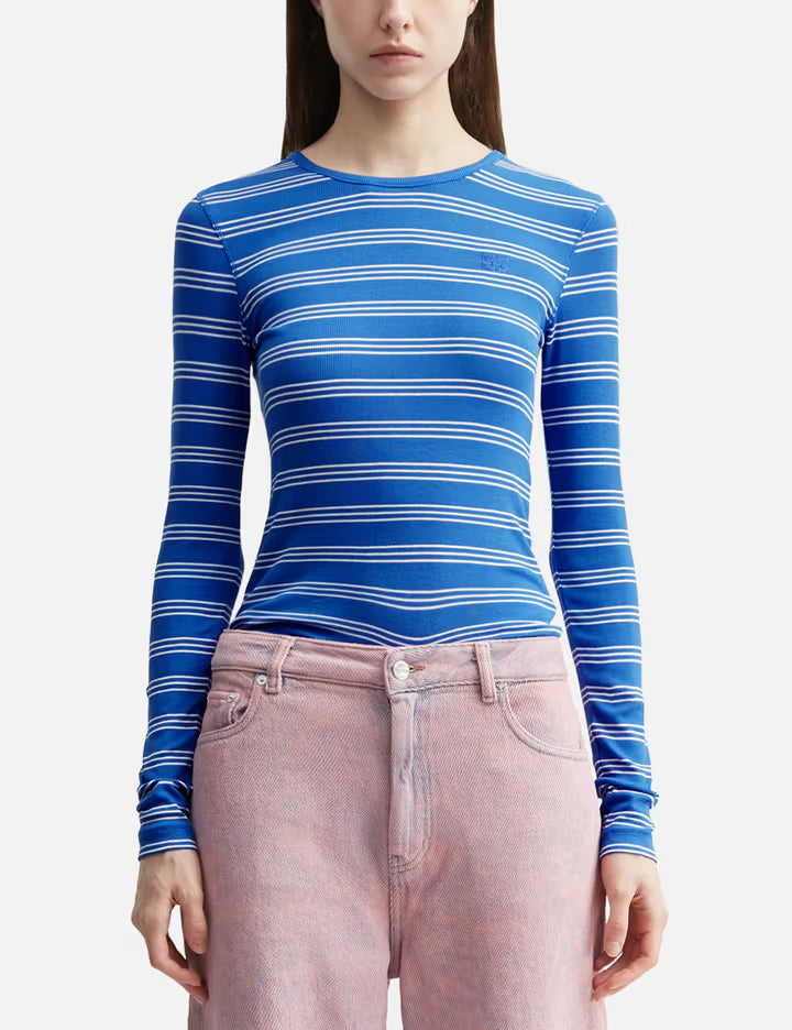 Long-Sleeve Top With Stripes