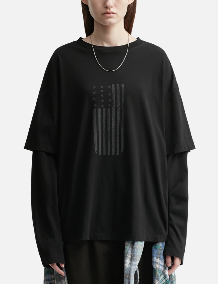 Graphic Double Layer Tee (American Flag)
