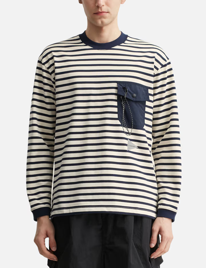 Stripe Pocket Long Sleeves T-Shirt
