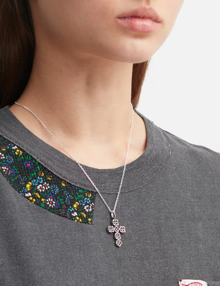 Maltese-Cross Quadruplets Cross Pendant Necklace