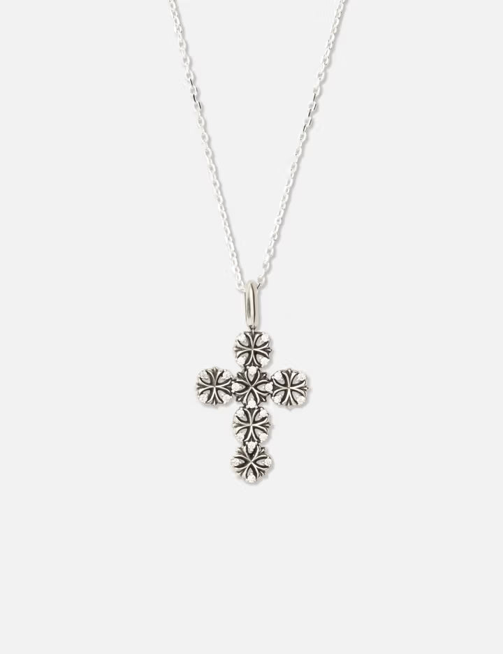 Maltese-Cross Quadruplets Cross Pendant Necklace