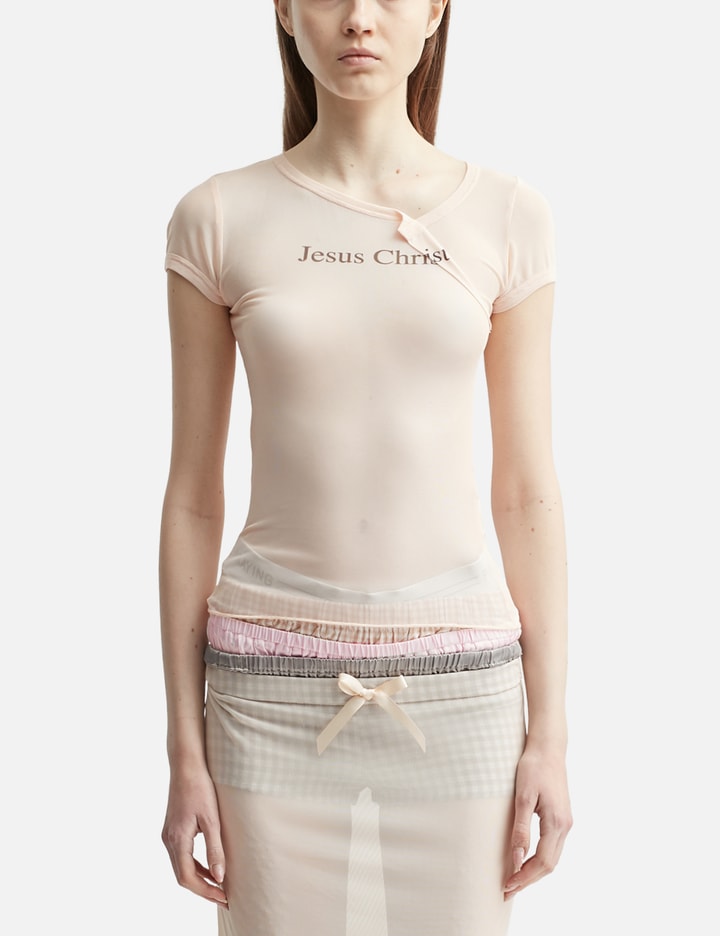 Jesus Christ Fold Sheer T-shirt