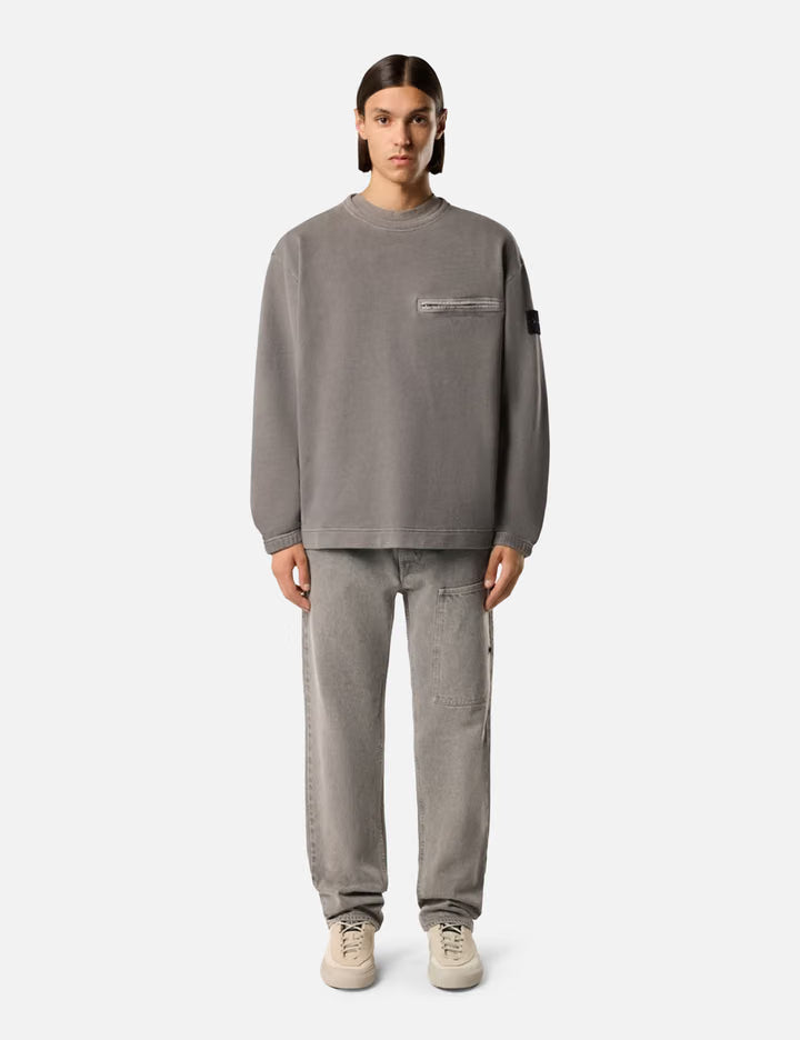Mineral Dyed Cotton Fleece Oversized-Fit Crewneck Sweatshirt