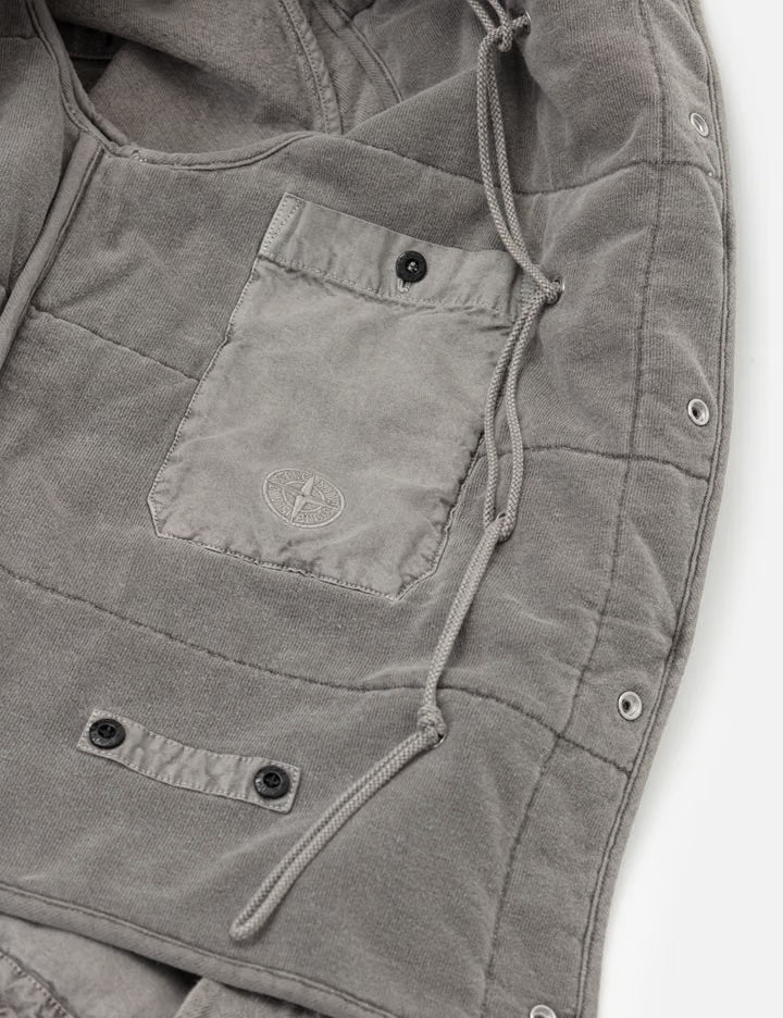 Mineral Dyed Cotton Gabardine-TC Jacket With Removable Vest