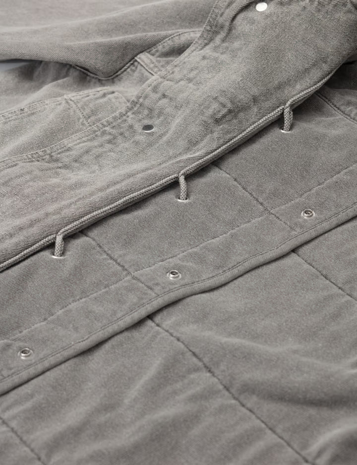 Mineral Dyed Cotton Gabardine-TC Jacket With Removable Vest