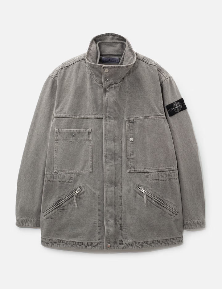 Mineral Dyed Cotton Gabardine-TC Jacket With Removable Vest