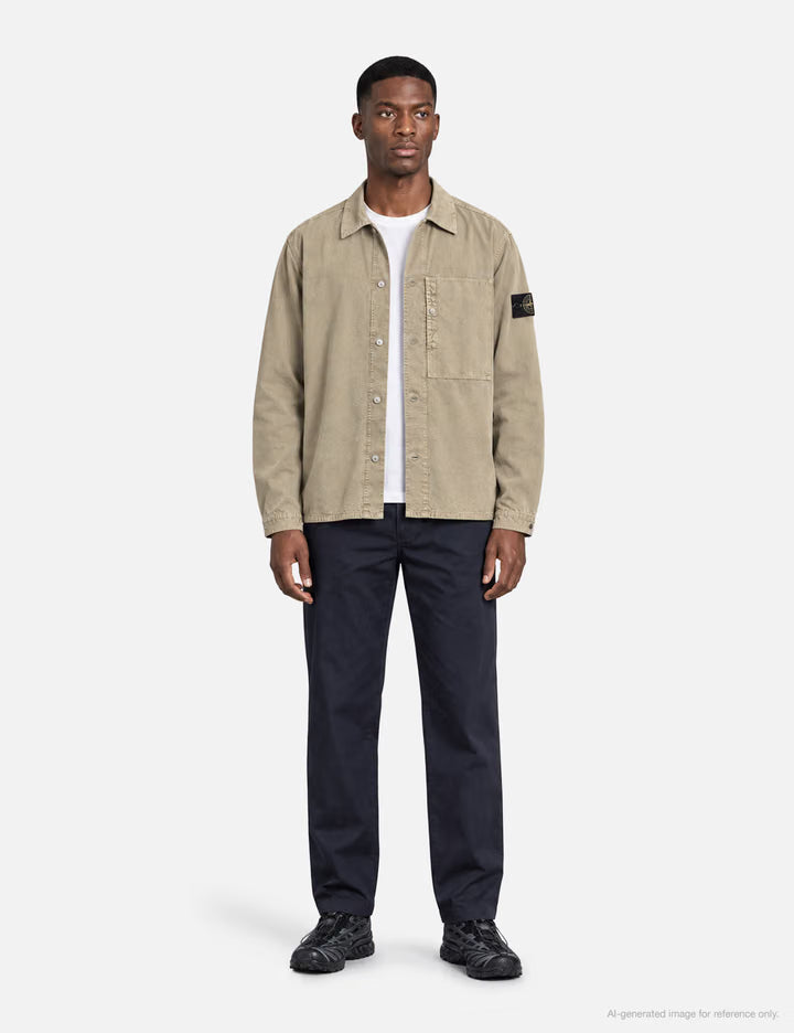 Mineral Dyed Panama Cotton Snap-Front Overshirt With Chest Pocket