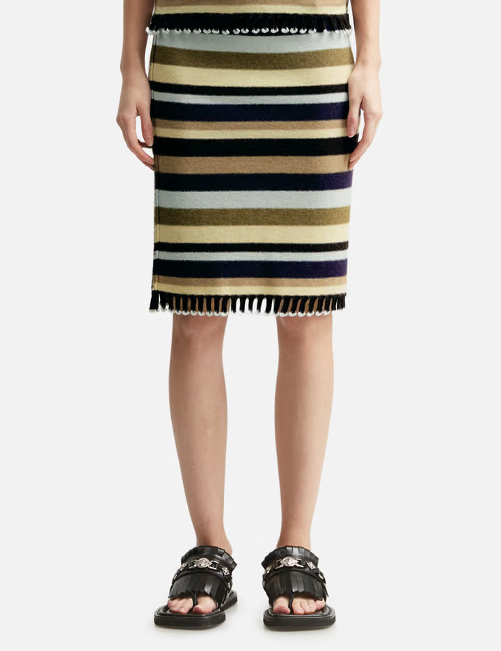 Mini Fringe Knit Skirt