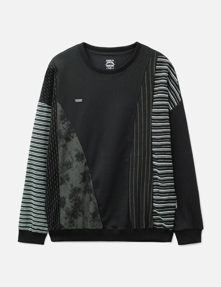 Mixed Fabric Panel Sweatshirt