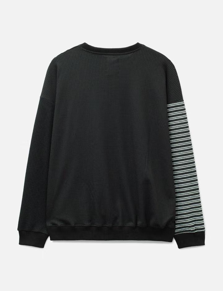 Mixed Fabric Panel Sweatshirt