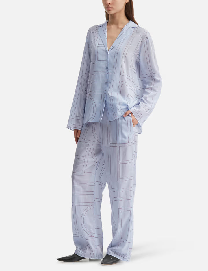 Monogram Cotton-Blend PJ Top