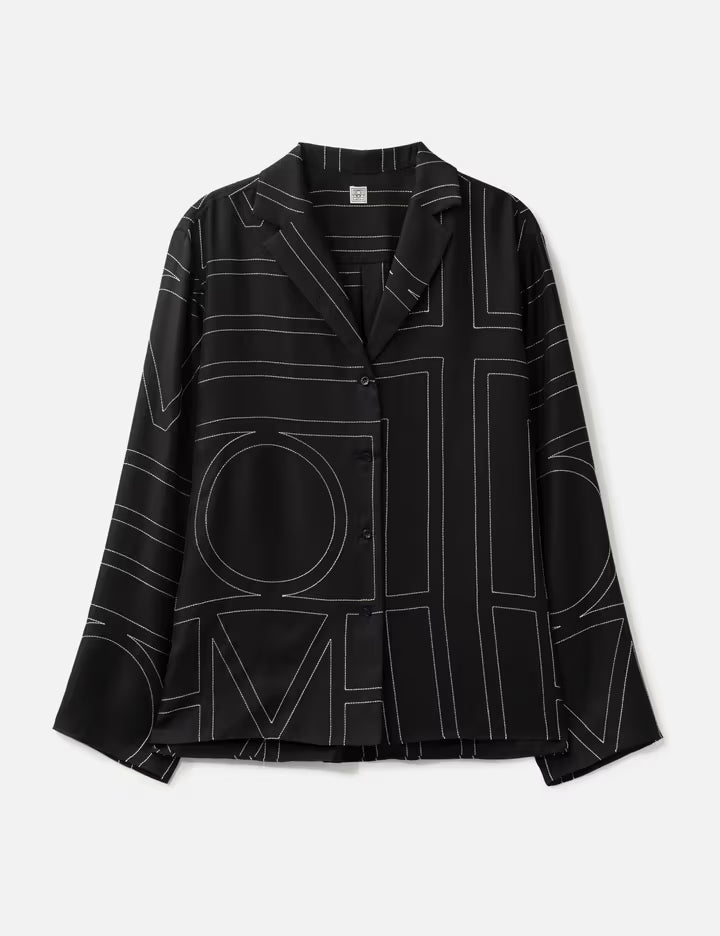 Monogram Silk PJ Top