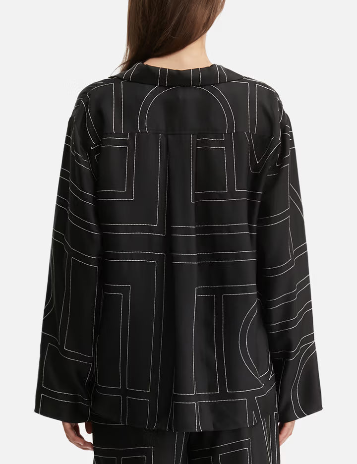 Monogram Silk PJ Top