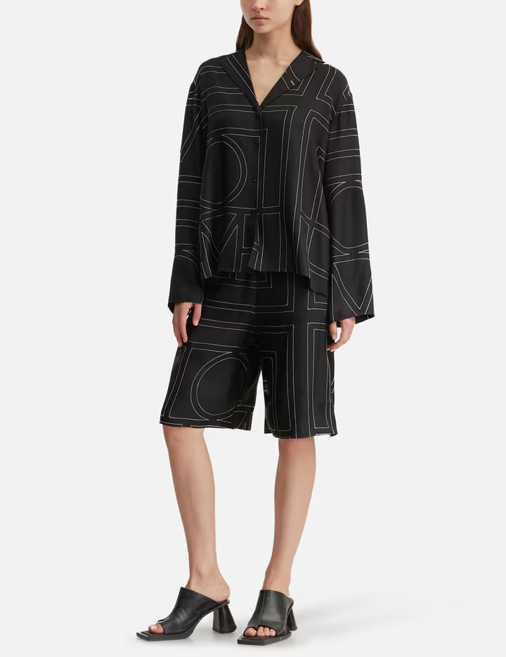 Monogram Silk PJ Top