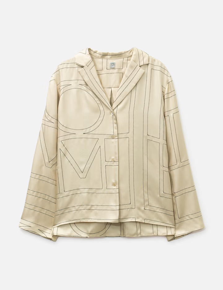Monogram Silk PJ Top
