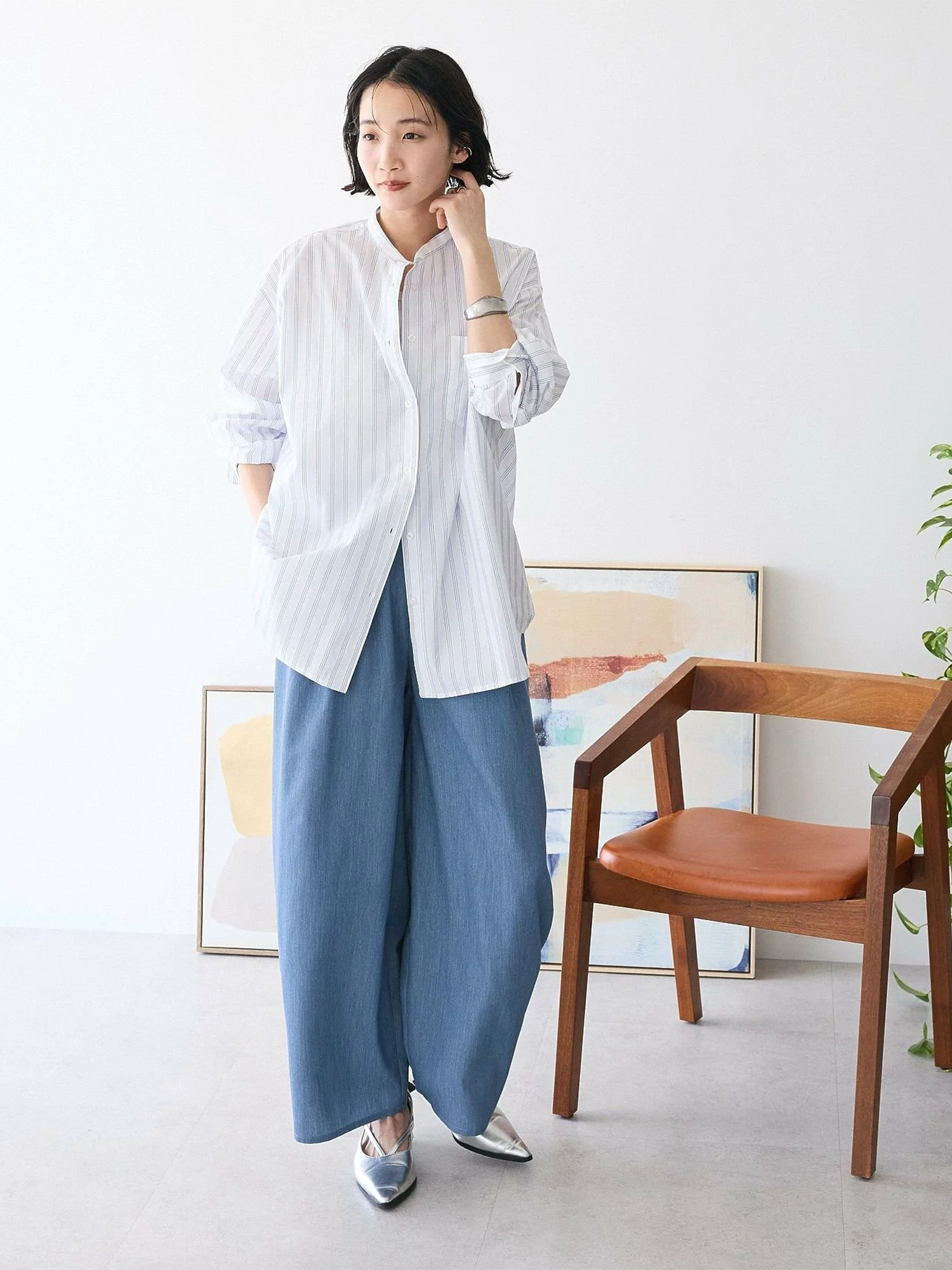 Hayato Band Collar Shirt