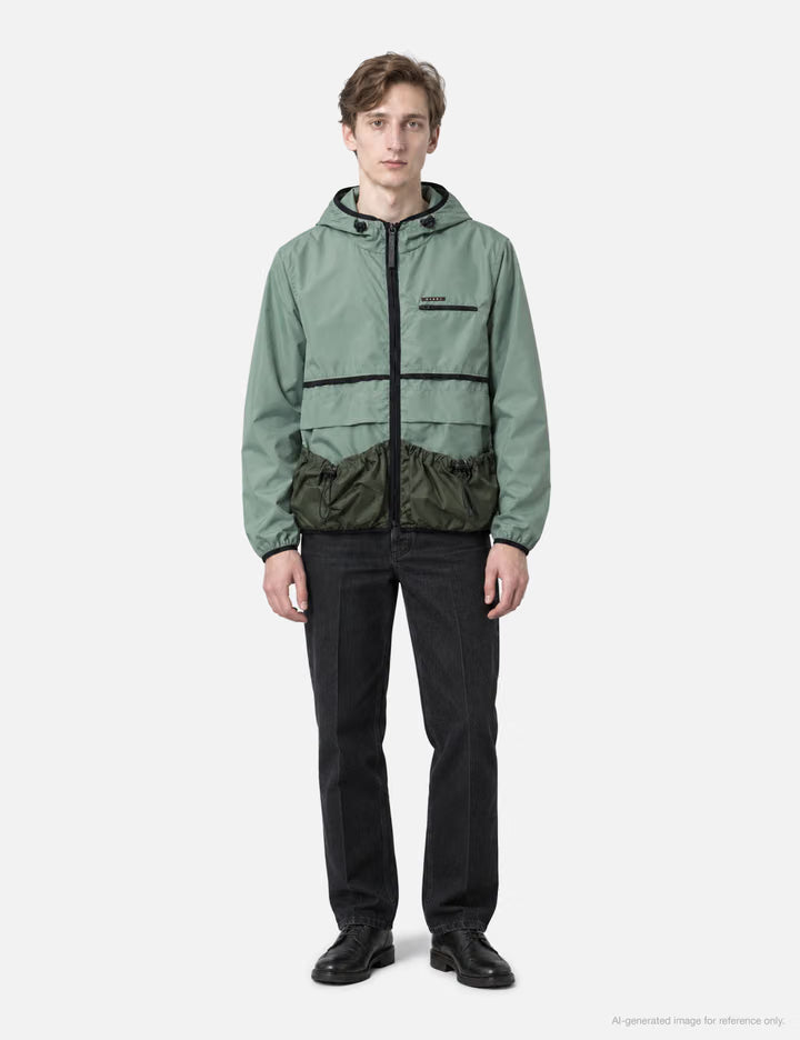 Nylon Jacket With Drawstring Pockets