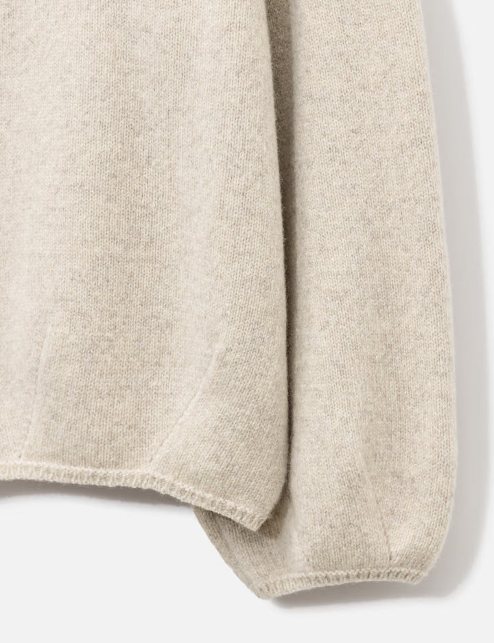 Oblique Neck Knit In Beige