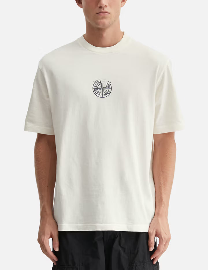 Organic Cotton Jersey T-Shirt With 'Vertical Placement' Print