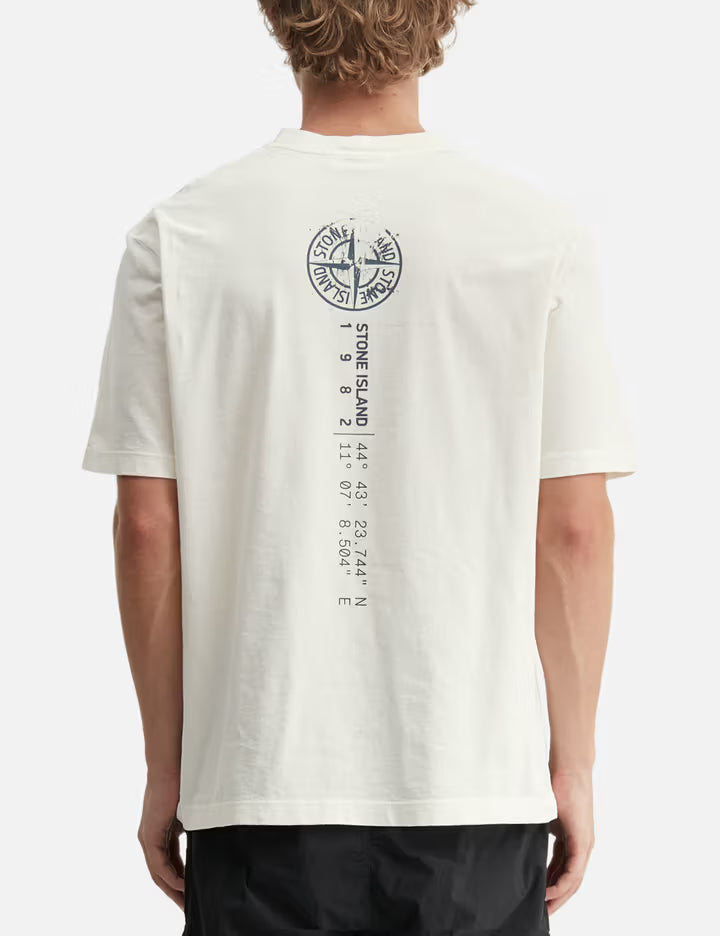 Organic Cotton Jersey T-Shirt With 'Vertical Placement' Print