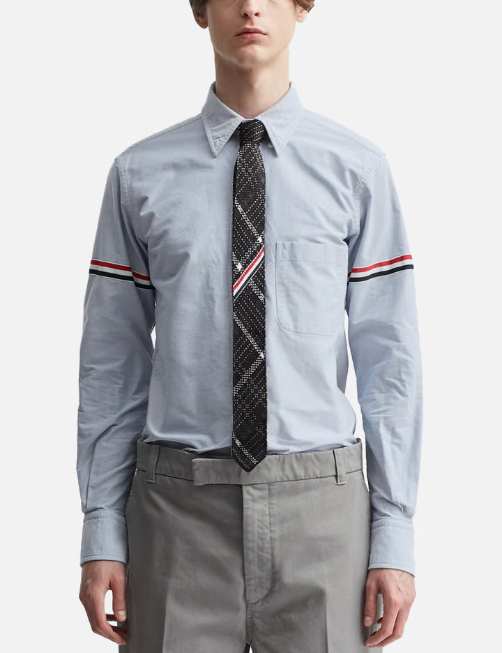 Oxford Striped Grosgrain Armband Classic Shirt