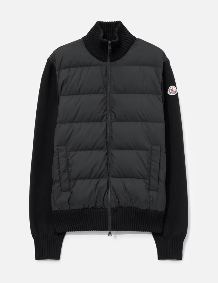 Padded Wool Zip-Up Cardigan