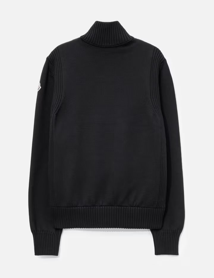 Padded Wool Zip-Up Cardigan