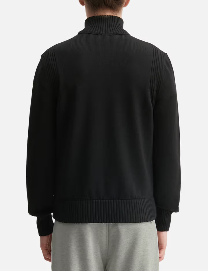 Padded Wool Zip-Up Cardigan