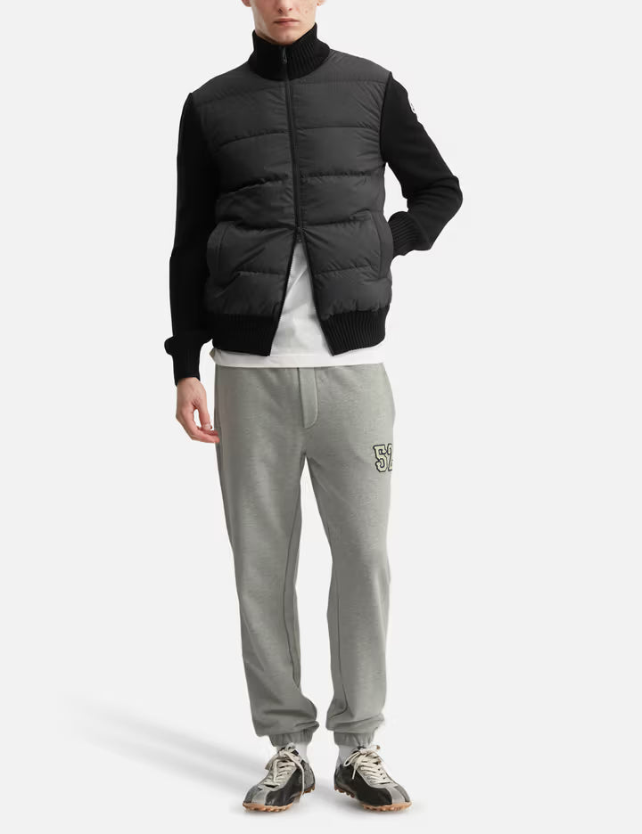 Padded Wool Zip-Up Cardigan