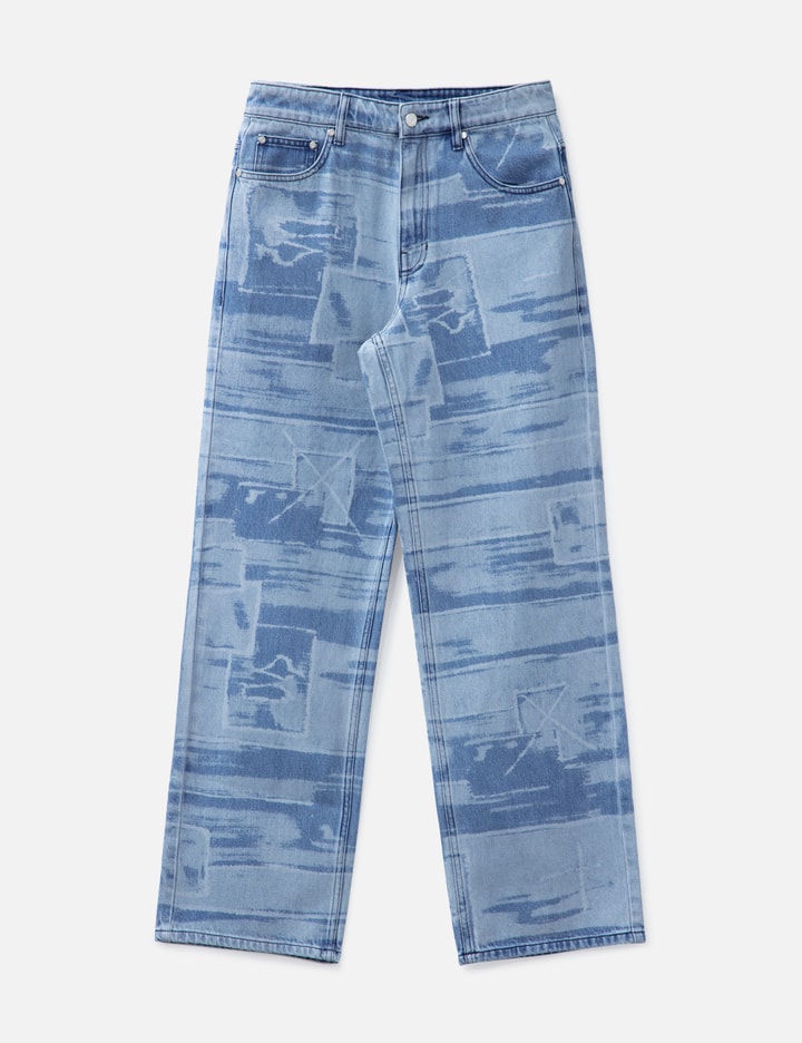 Lasered Baggy 5 Pockets Pants
