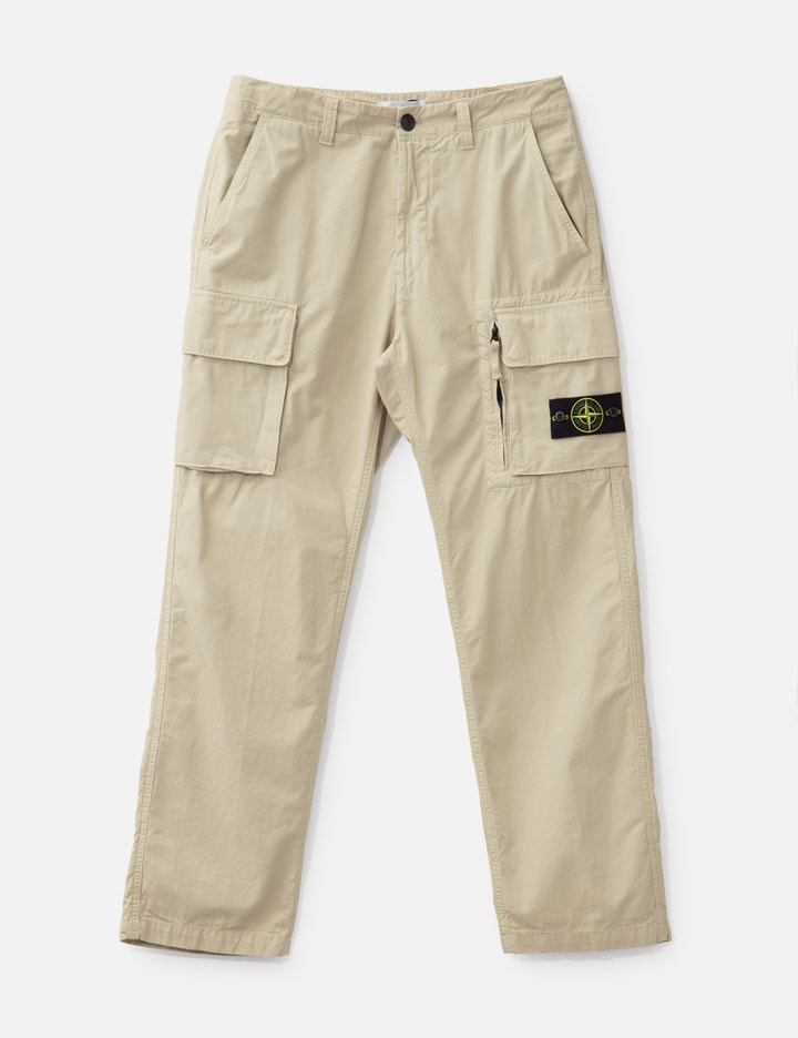 Canvas Weave Cotton Cargo Trousers