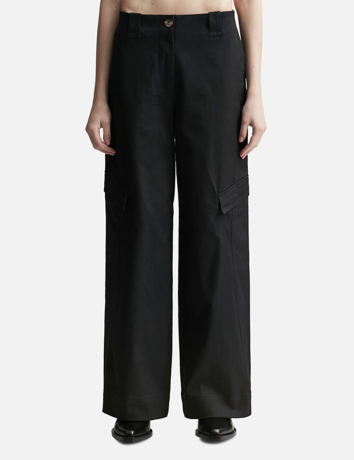 Herringbone Canvas Mid Waist Pants