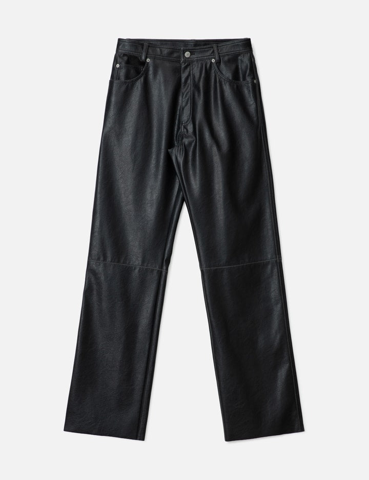 Faux Leather 5-pocket Trousers