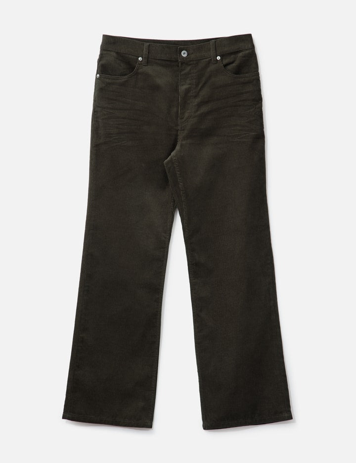 Embroidered Corduroy Flare Pants