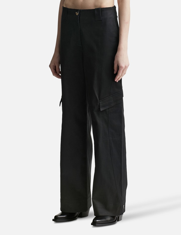 Herringbone Canvas Mid Waist Pants