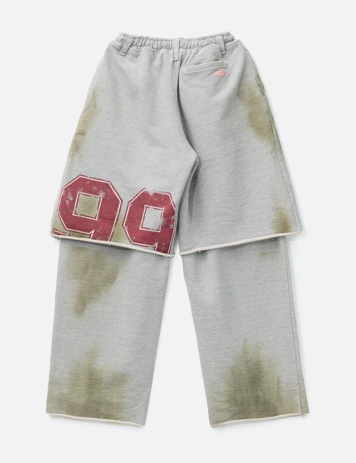 Layered Wide Leg French Terry Trousers