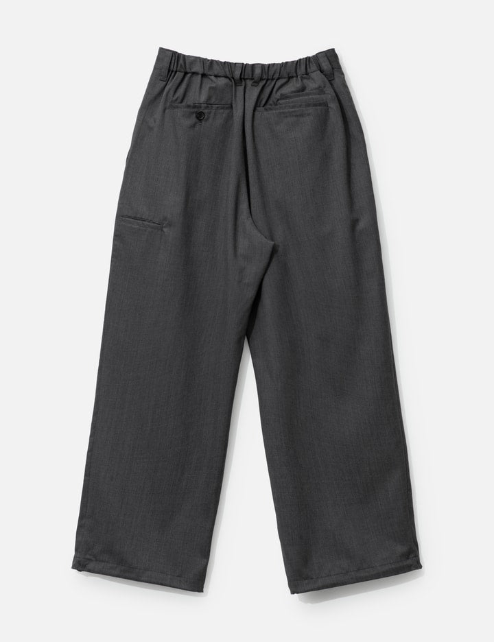 Wool Gabardine City Uniform Wide Straight Pants