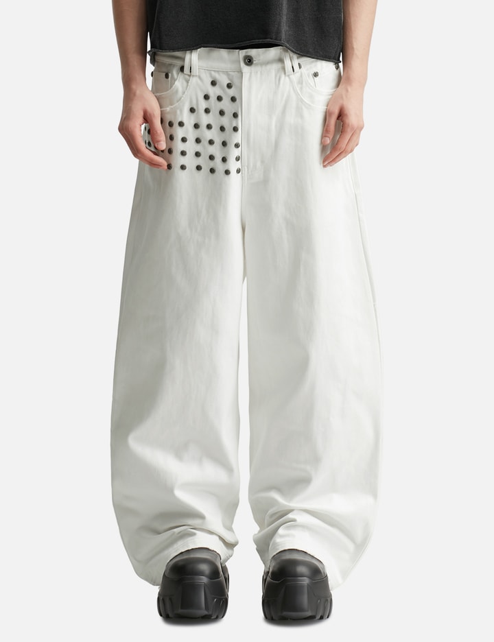 "Devlin" Studded Waxed Baggy Denims