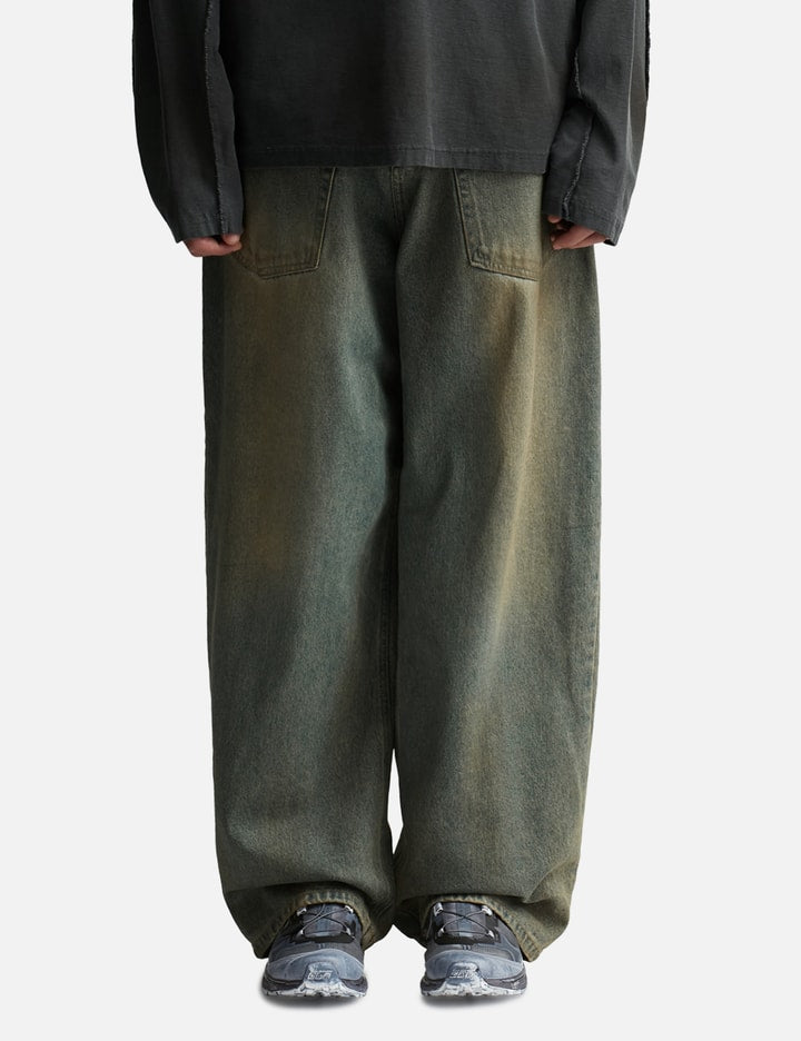Coated Backward Denim Pants