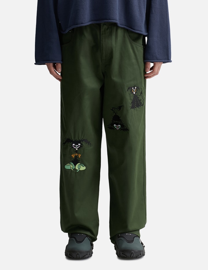 Twisted Snout Embroidered Pants