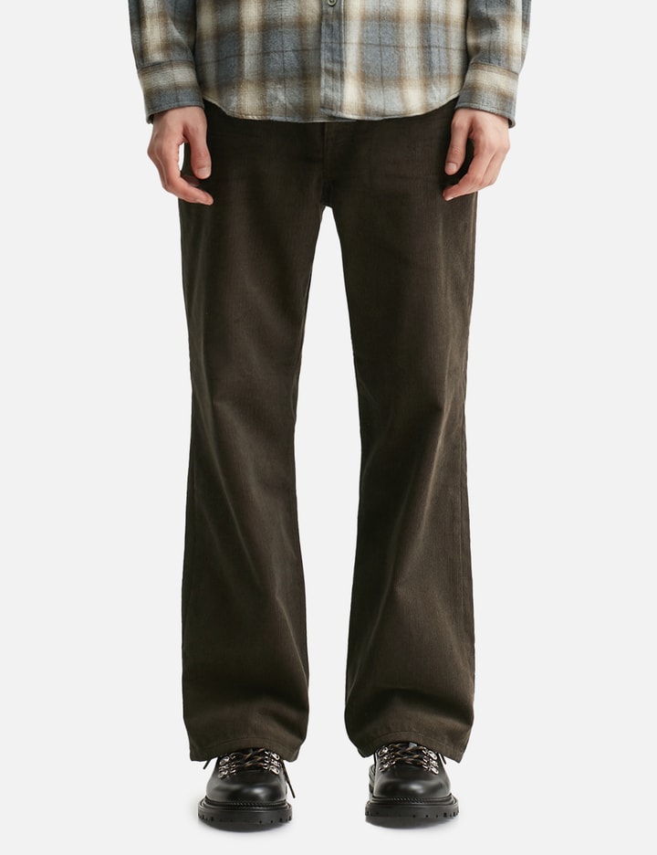 Embroidered Corduroy Flare Pants