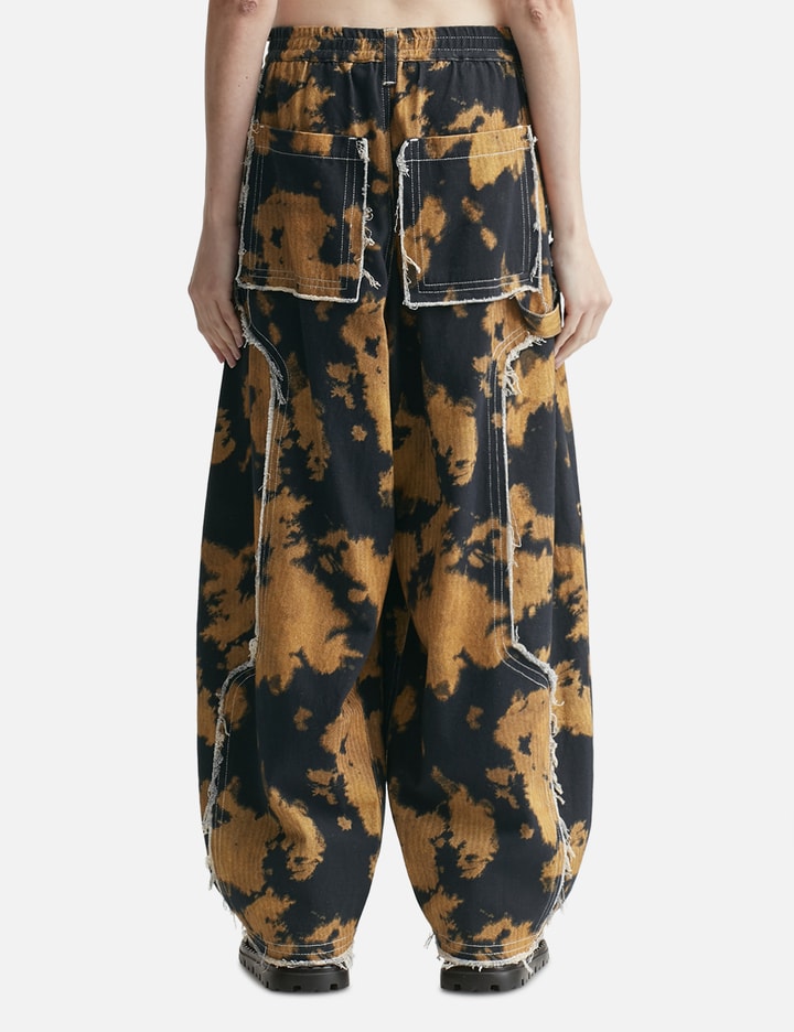 Bleached Effect Raw Edge Balloon Jeans