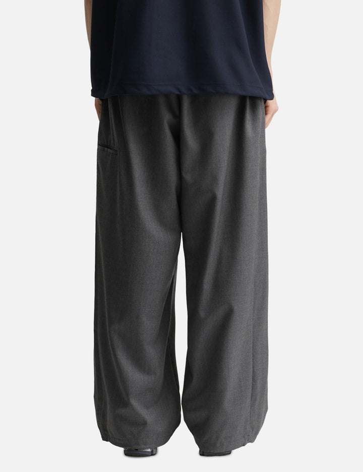 Wool Gabardine City Uniform Wide Straight Pants